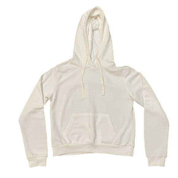 Forever 21 Cream Hooded Pullover Sweatshirt Everyday Basic Hoodie Women's Size S - Picture 1 of 12